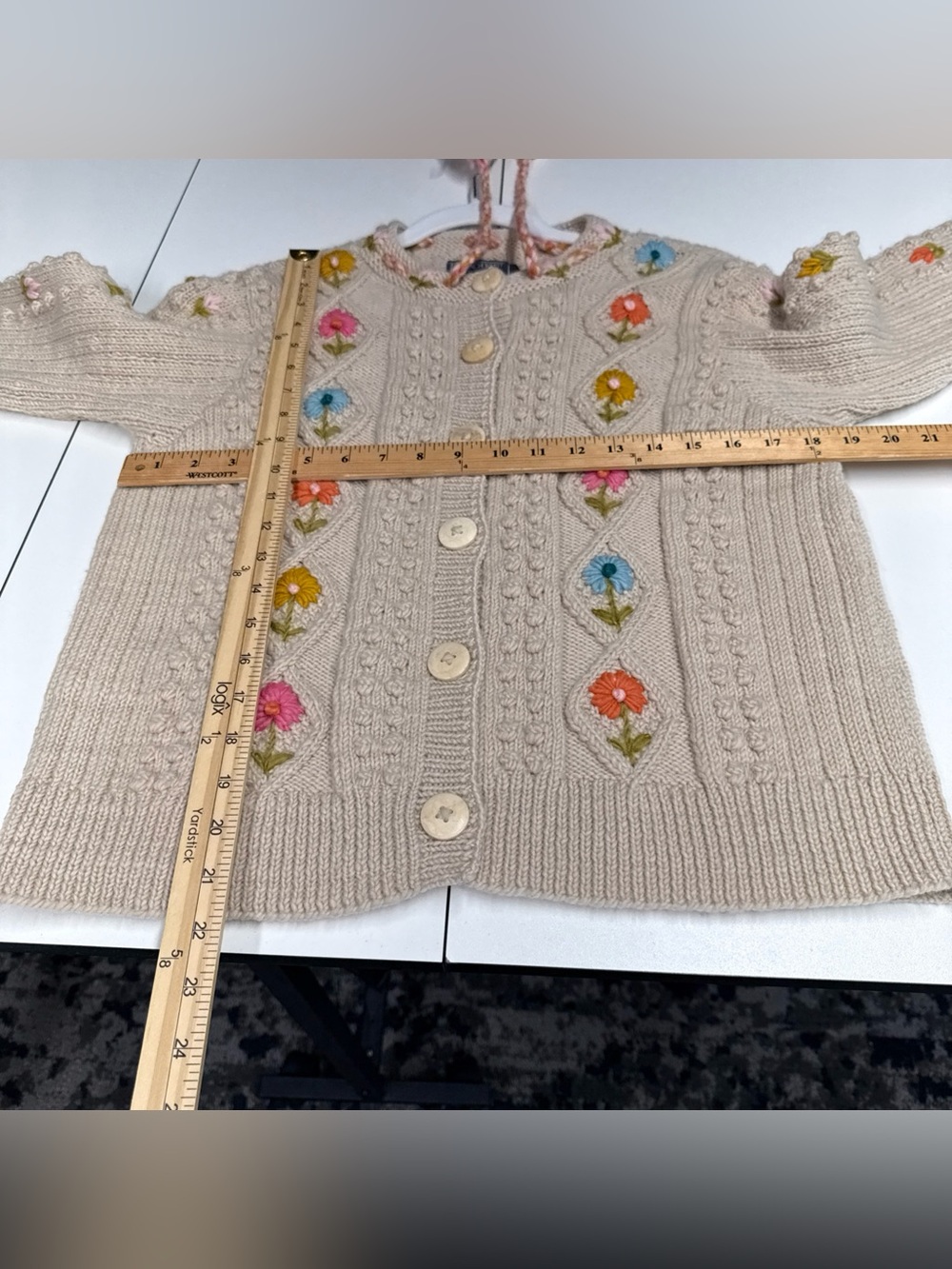 French Knot x Sundance Heritage Blooms Cardigan Wool Sz M Nepal Bubble Knit - Picture 8 of 12